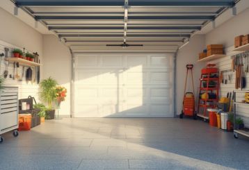 Modern organized garage with plants, smart storage, and custom tool racks in Chula Vista CA