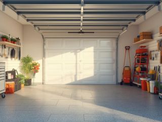 Modern organized garage with plants, smart storage, and custom tool racks in Chula Vista CA
